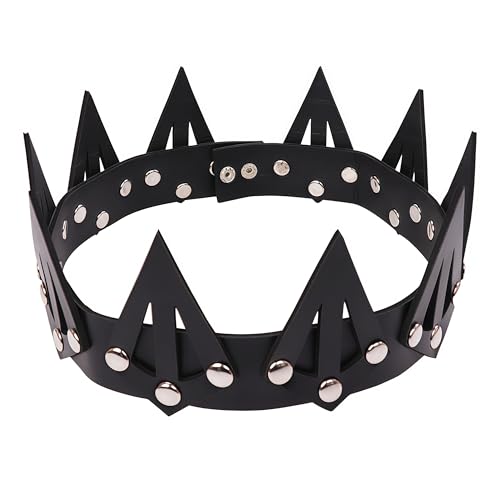 NewL Halloween-Krone, 3D-Pu-Schaumstoff, mittelalterliche Königskrone, Retro-König, Tiara, Kopfbedeckung, Bühnenauftritt, Cosplay-Kostüm (schwarze Königin-Krone) von NewL