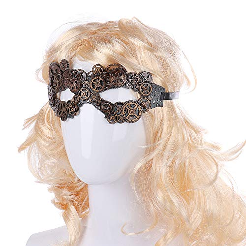 NewL Retro Steampunk Gear Augenmaske Maskerade Halbgesichtsmaske für Halloween Cosplay Dress Up (Gear Augenmaske) von NewL