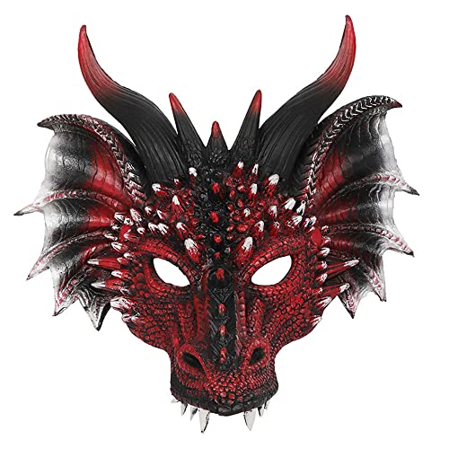 NewL Roter Dämon Drache Maske Cosplay Maske Lustiges Kostüm Party Supplies 2023 Halloween Dekoration für Männer Frauen von NewL