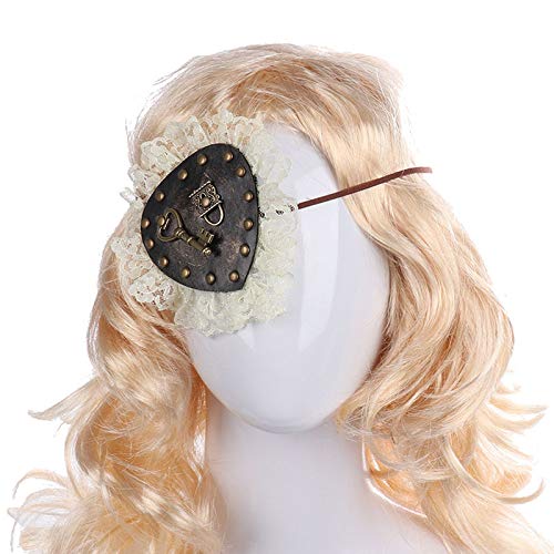NewL mit Spitze, Vintage-Design, Augenklappen, Steampunk, Gothic, Augenmaske für Halloween, Ostern, Cosplay, Party, (Lace-Lock-Augenmaske) von NewL