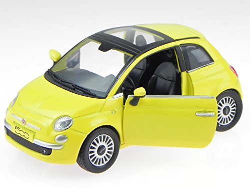 Fiat 500 2007 gelb Modellauto 71013 NewRay 1:24 von NewRay