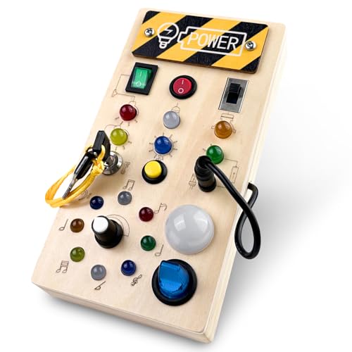 Newaner Montessori Spielzeug, Kinderspielzeug Busy Board mit LED Lichtschalter, Holzspielzeug Activity Board, Motorikspielzeug, Lernspielzeug Busyboard für Jungen Mädchen ab 1 2 3 4 Jahre Newaner Montessori Spielzeug, Kinderspielzeug Busy Board mit LED Lichtschalter, Holzspielzeug Activity Board, Motorikspielzeug, Lernspielzeug Busyboard für Jungen Mädchen ab 1 2 3 4 Jahre von Newaner