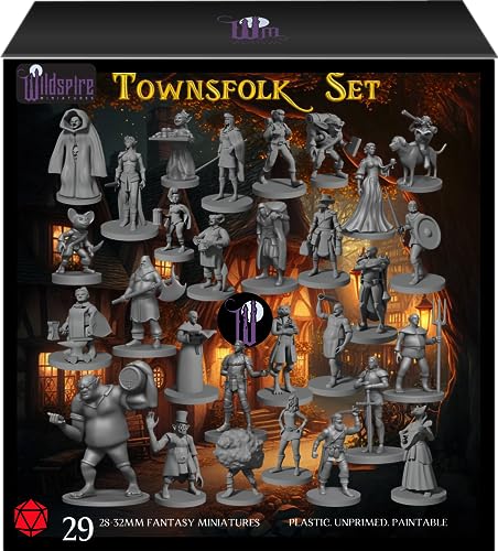 29 Heroic Townsfolk Fantasy Miniaturen für DND Miniaturen Dungeons and Dragons Starterset D&D Minis Tischplatte unlackierte Miniaturen DND Figuren Bulk Figuren D&D Miniaturen 29 Heroic Townsfolk Fantasy Miniaturen für DND Miniaturen Dungeons and Dragons Starterset D&D Minis Tischplatte unlackierte Miniaturen DND Figuren Bulk Figuren D&D Miniaturen von Newcombie