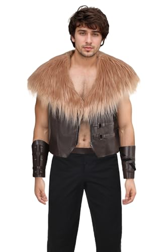 Newcos Erwachsene Jagd Kraven Cosplay Kostüm The Hunter Kostüm Lederjacke Weste Mantel Armschutz Outfit Halloween Anzug Damen Herren, Braun, Medium Newcos Erwachsene Jagd Kraven Cosplay Kostüm The Hunter Kostüm Lederjacke Weste Mantel Armschutz Outfit Halloween Anzug Damen Herren, Braun, Medium von Newcos