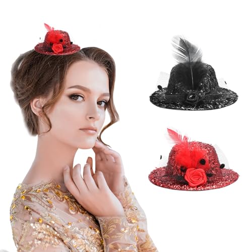 2 Stücke mini hut karneval fascinator haarreif mini zylinder hut Fascinator Hut Rot Schwarz Haarreif mit Hut Feder Schleier Mesh für Kostüm Karneval 2 Stücke mini hut karneval fascinator haarreif mini zylinder hut Fascinator Hut Rot Schwarz Haarreif mit Hut Feder Schleier Mesh für Kostüm Karneval von Newhope