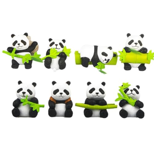 Miniatur Panda Figuren, 8 PCS Panda Kuchen Dekoration,Kinder Geburtstag Party Supplies Tortendeko Cartoon Kuchenaufsätze für Zimmer Dekoration, Urlaub Geschenk Kreative Geschenke von Newhope