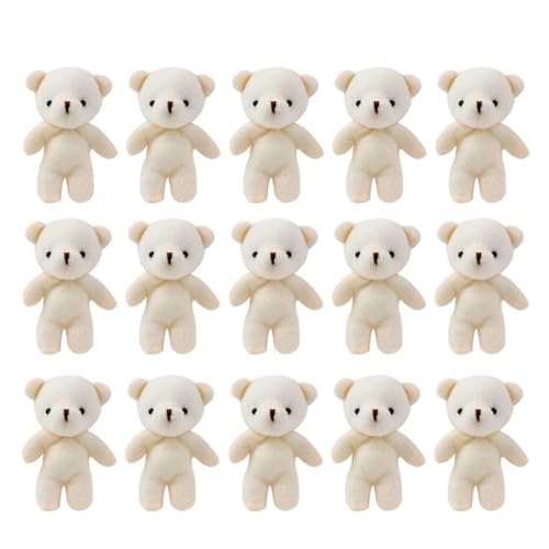 Newhope 18Pcs Mini Bear Stuffed Bears Kleiner Bären Schlüsselbär Doll Plüsch Weiche Spielzeugpuppenhaus Bären Hochzeit Geschenkbox Doll Handwerk Accessoires für Keychain Cake Geburtstag von Newhope