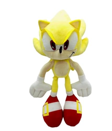 Newhope Gold Stofftier Sonic Spielzeug Kinder für Jungen und Mädchen Weihnachten Geburtstag Geschenke Kissen Flauschige Figur für Kinder Geschenke(Gelb 28cm) von Newhope