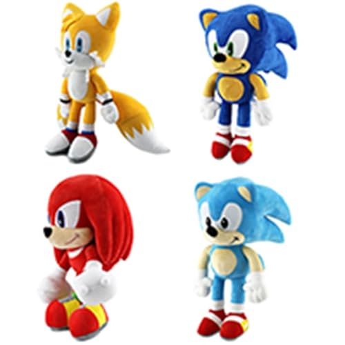 Newhope Sonic Set alle 4 Hedgehog Weiche Puppe Sonic Plüschtier Niedliche Cartoon Charaktere Sammlerstück Plüsch Spielzeug für Kinder Fan（30 cm） von Newhope