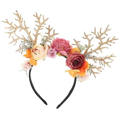 Newhope Weihnachten Rentier Geweih Haarreif Mit Blumen, Leichtes Elchgeweih Stirnband FüR Erwachsene Und Kinder, Party Foto Requisiten, Weihnachts Haarschmuck FüR Festliche AnläSse Newhope Weihnachten Rentier Geweih Haarreif Mit Blumen, Leichtes Elchgeweih Stirnband FüR Erwachsene Und Kinder, Party Foto Requisiten, Weihnachts Haarschmuck FüR Festliche AnläSse von Newhope