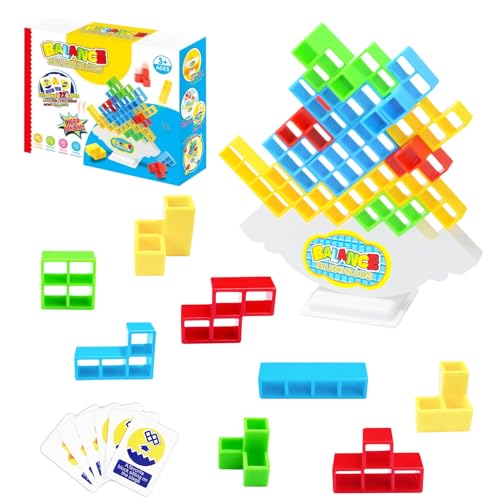 Newpop 32 Stück Tetris Tower, Team Tower-Spiel für Kinder und Erwachsene,Team Turm Spiel, Geschicklichkeitsspiel für Mädchen, Stapelspiele für Jungen, Tower Stapelspiel, Balance Spielzeug von Newpop