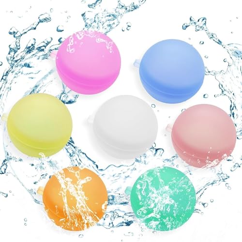 Newtic 12 Stück Wasserbomben Wiederverwendbar, Selbstschließend Wasserbomben Set, Wiederverwendbare Wasserballons für Wasserspielzeug Kinder Outdoor Sommer Aktivitäten von Newtic