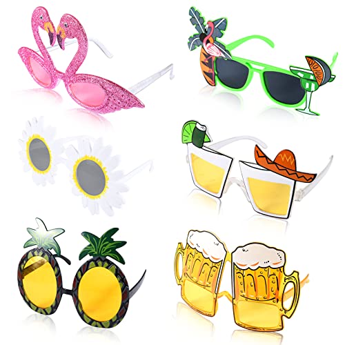 Newtic 6 Stück party brille lustig,Lustiges Sonnenbrillen,Hawaiian Tropical Party Brille Set,Luau Beach Party Kostüm Dekoration,Brillen Neuheit Party Photo Booth für Kinder Erwachsene Newtic 6 Stück party brille lustig,Lustiges Sonnenbrillen,Hawaiian Tropical Party Brille Set,Luau Beach Party Kostüm Dekoration,Brillen Neuheit Party Photo Booth für Kinder Erwachsene von Newtic