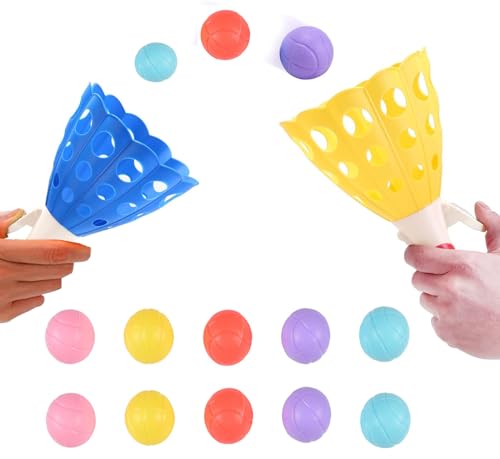 Newtic Fangball-Spiel, Kinder Indoor Sports Outdoor Fun Party Game Spielzeug, mit 2 Startkörben und 10 Bällen, 5 6 7 8 9 10 11 12 Jahre alte Jungen Mädchen, Ballspiel für Garten, Park oder Strand von Newtic