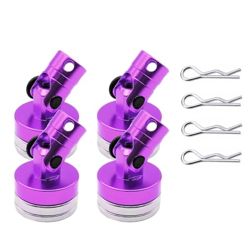 NexaPart RC-Zubehör 1 Satz RC-Auto-Drift-Fernbedienungs-Auto-Shell Starker Magnet Stealth-Karosseriepfosten-Kontakt-Shell-Säule for Modelle im Maßstab 1/10 tt01 TT02(Purple) von NexaPart