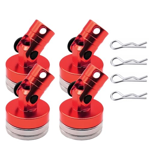NexaPart RC-Zubehör 1 Satz RC-Auto-Drift-Fernbedienungs-Auto-Shell Starker Magnet Stealth-Karosseriepfosten-Kontakt-Shell-Säule for Modelle im Maßstab 1/10 tt01 TT02(Rood) von NexaPart