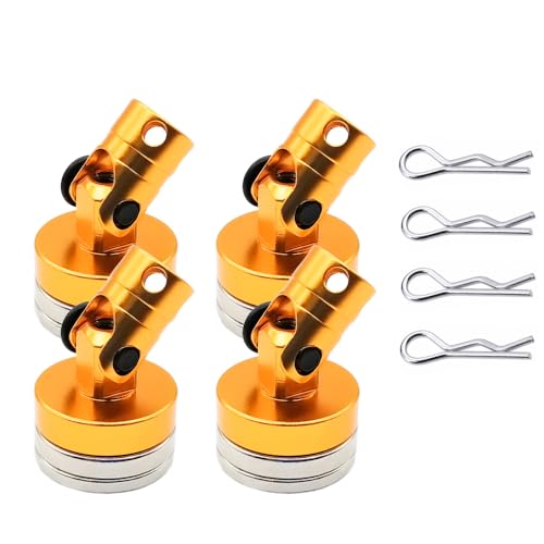NexaPart RC-Zubehör 1 Satz RC-Auto-Drift-Fernbedienungs-Auto-Shell Starker Magnet Stealth-Karosseriepfosten-Kontakt-Shell-Säule for Modelle im Maßstab 1/10 tt01 TT02(Yellow) von NexaPart
