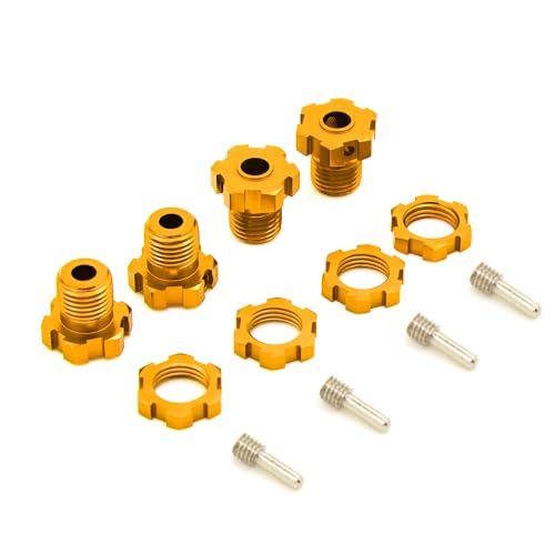 NexaPart RC-Zubehör 1 Set 17mm Hex Muttern Keil Rad Naben for Traxxas E-REVO Rad Naben 5353X 1/10 E-MAXX Summit E-REVO REVO 3,3(Gold) von NexaPart