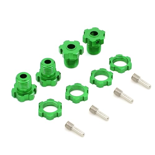 NexaPart RC-Zubehör 1 Set 17mm Hex Muttern Keil Rad Naben for Traxxas E-REVO Rad Naben 5353X 1/10 E-MAXX Summit E-REVO REVO 3,3(Green) von NexaPart