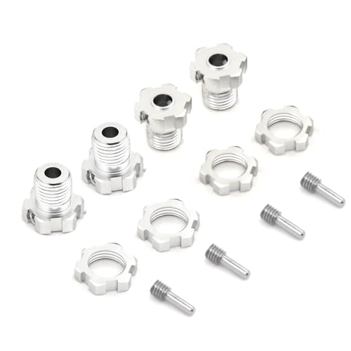 NexaPart RC-Zubehör 1 Set 17mm Hex Muttern Keil Rad Naben for Traxxas E-REVO Rad Naben 5353X 1/10 E-MAXX Summit E-REVO REVO 3,3(Silvery) von NexaPart