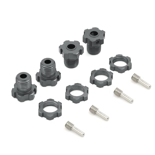 NexaPart RC-Zubehör 1 Set 17mm Hex Muttern Keil Rad Naben for Traxxas E-REVO Rad Naben 5353X 1/10 E-MAXX Summit E-REVO REVO 3,3(Titanium Color) von NexaPart