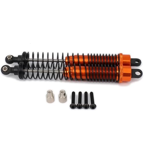 NexaPart RC-Zubehör 2 STÜCKE Ölgefüllter 130 mm Langer Aluminium-Hinterrad-Stoßdämpfer for 1/10 Axial Yeti Rock Racer AX90026 Offroad-Crawler Hop-Up-Teile Spielzeug(Orange) von NexaPart