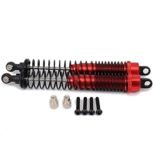 NexaPart RC-Zubehör 2 STÜCKE Ölgefüllter 130 mm Langer Aluminium-Hinterrad-Stoßdämpfer for 1/10 Axial Yeti Rock Racer AX90026 Offroad-Crawler Hop-Up-Teile Spielzeug(Rood) von NexaPart