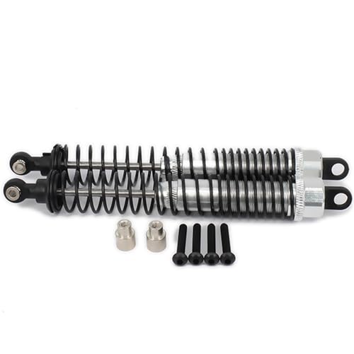 NexaPart RC-Zubehör 2 STÜCKE Ölgefüllter 130 mm Langer Aluminium-Hinterrad-Stoßdämpfer for 1/10 Axial Yeti Rock Racer AX90026 Offroad-Crawler Hop-Up-Teile Spielzeug(Silver) von NexaPart