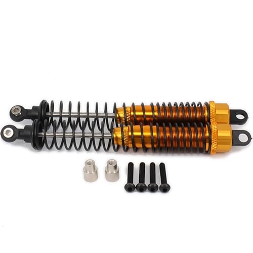 NexaPart RC-Zubehör 2 STÜCKE Ölgefüllter 130 mm Langer Aluminium-Hinterrad-Stoßdämpfer for 1/10 Axial Yeti Rock Racer AX90026 Offroad-Crawler Hop-Up-Teile Spielzeug(Yellow) von NexaPart