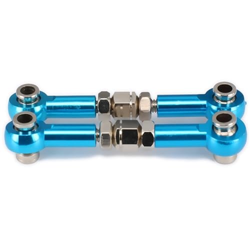 NexaPart RC-Zubehör 2 Stück Einstellbare Servogestänge Ziehen Lenkstangen Arme M3 Gewinde 3mm Loch 48-60mm lang for RC Hobby Modellauto Verbesserte Hop-Up Teile(Blauw) von NexaPart