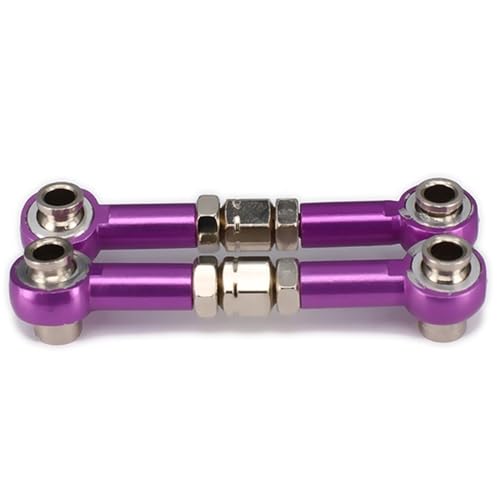 NexaPart RC-Zubehör 2 Stück Einstellbare Servogestänge Ziehen Lenkstangen Arme M3 Gewinde 3mm Loch 48-60mm lang for RC Hobby Modellauto Verbesserte Hop-Up Teile(Purple) von NexaPart