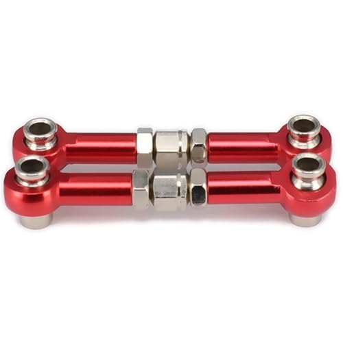 NexaPart RC-Zubehör 2 Stück Einstellbare Servogestänge Ziehen Lenkstangen Arme M3 Gewinde 3mm Loch 48-60mm lang for RC Hobby Modellauto Verbesserte Hop-Up Teile(Rood) von NexaPart