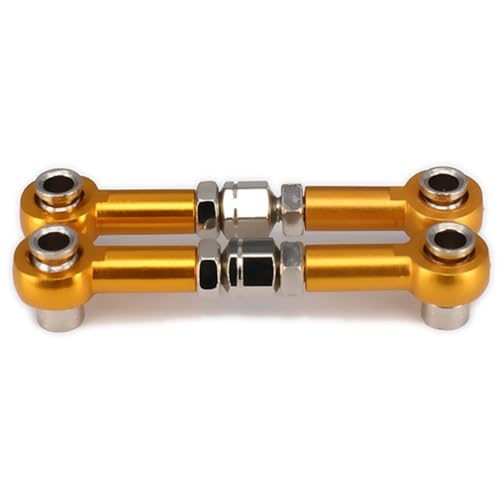 NexaPart RC-Zubehör 2 Stück Einstellbare Servogestänge Ziehen Lenkstangen Arme M3 Gewinde 3mm Loch 48-60mm lang for RC Hobby Modellauto Verbesserte Hop-Up Teile(Yellow) von NexaPart