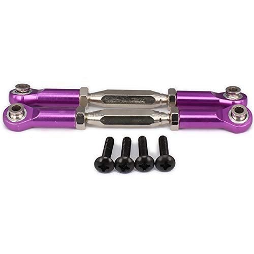 NexaPart RC-Zubehör 2 stücke Aluminium Einstellbare Servo Linkage Ziehen Lenkung Stangen Arme M4 Gewinde 3mm Loch 83-97mm Lange for 1/10 RC Modell Auto Hop-Up Teile(Purple) von NexaPart
