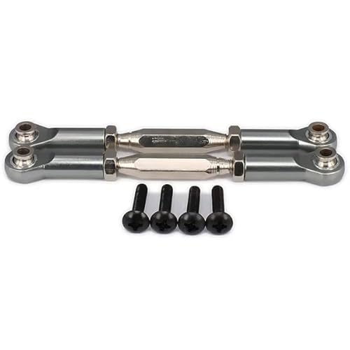 NexaPart RC-Zubehör 2 stücke Aluminium Einstellbare Servo Linkage Ziehen Lenkung Stangen Arme M4 Gewinde 3mm Loch 83-97mm Lange for 1/10 RC Modell Auto Hop-Up Teile(Titanium) von NexaPart