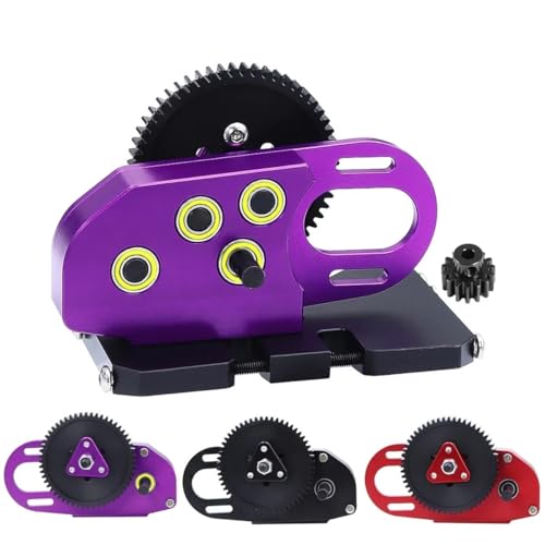 NexaPart RC-Zubehör 2Low CNC-Getriebe, mittleres Getriebe mit Overdrive-Getriebe for LCG 1/10 RC Crawler Axial SCX10 III II 90046 Capra TRX4 Upgrade(Purple) von NexaPart