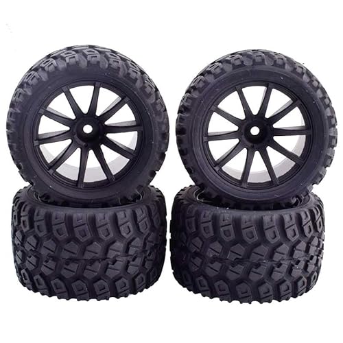 NexaPart RC-Zubehör 4 Pcs 1/16 LKW Reifen for Trxs 1/16 E-Revo Gummi Reifen Durchmesser 80Mm Koppler 12Mm von NexaPart