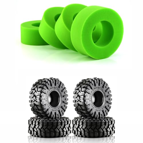 NexaPart RC-Zubehör 4 STÜCKE 118 * 45mm 1,9 "Schlamm Grappler Gummiradreifen for 1:10 RC Crawler Auto TRX4 Axial SCX10 II 90046 Rcat Gen8(R111-A) von NexaPart