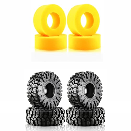 NexaPart RC-Zubehör 4 STÜCKE 118 * 45mm 1,9 "Schlamm Grappler Gummiradreifen for 1:10 RC Crawler Auto TRX4 Axial SCX10 II 90046 Rcat Gen8(R111-B) von NexaPart