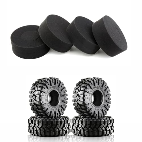 NexaPart RC-Zubehör 4 STÜCKE 118 * 45mm 1,9 "Schlamm Grappler Gummiradreifen for 1:10 RC Crawler Auto TRX4 Axial SCX10 II 90046 Rcat Gen8(R111-C) von NexaPart