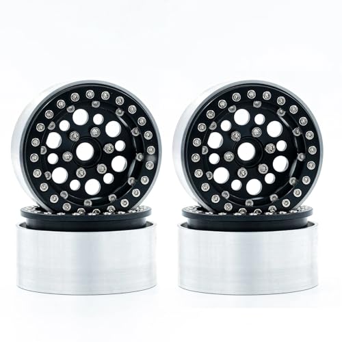 NexaPart RC-Zubehör 4 STÜCKE Metall 1,9 "Beadlock-Felge 9-Speichen for 1/10 RC Crawler TRX4 Axial SCX10 90046 AXI03007 Redcat Gen8(4pcs Y Printhead Carbon) von NexaPart