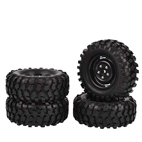 NexaPart RC-Zubehör 4 Stück 96 mm 1,9 Zoll Gummireifen/Reifen und Felgen for Axial SCX10 D90 Tamiya CC01 1:10 RC Rock Crawler Auto von NexaPart