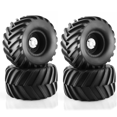 NexaPart RC-Zubehör 4 Teile/Satz Felge & Gummi Reifen for 1/10 RC Monster Truck Auto Tamiya HSP HPI Kyosh HPI Tamiya Kyosho(4pcs Black) von NexaPart