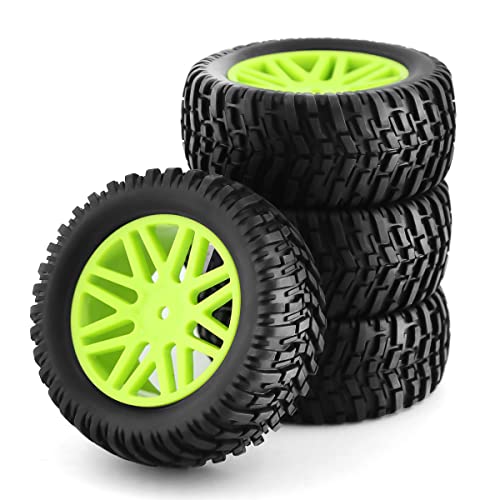 NexaPart RC-Zubehör 4 stücke Kunststoff Rad Gummi Reifen Universal for 1/10 RC Auto Short Course Truck HSP 15502 94107 94170 94155 94177(4pcs) von NexaPart