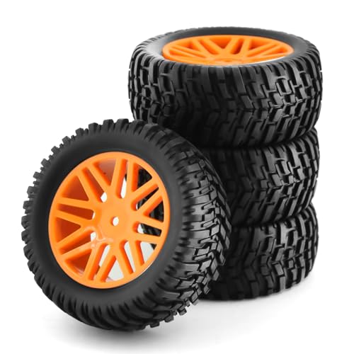 NexaPart RC-Zubehör 4 stücke Kunststoff Rad Gummi Reifen Universal for 1/10 RC Auto Short Course Truck HSP 15502 94107 94170 94155 94177(4pcs Y Printhead Carbon) von NexaPart