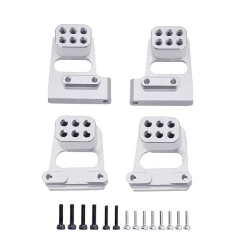 NexaPart RC-Zubehör 4PCS Aluminium Legierung Vorne Hinten Stoßdämpfer Türme Montieren for 1/18 RC Crawler Trx4-M TRX4M Bronco Defender Upgrade Teile(Silver) von NexaPart