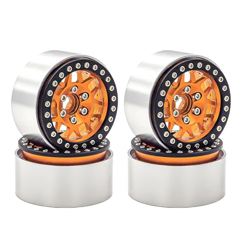 NexaPart RC-Zubehör 4Pcs 1,9 Beadlock Aluminium Legierung Felge Hub for 1/10 RC Crawler Traxxas TRX4 TRX-4 Axial SCX10 90046 AXI03007 von NexaPart