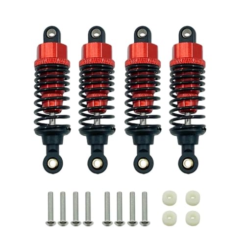 NexaPart RC-Zubehör 4Pcs Aluminium Legierung Stoßdämpfer Dämpfer Set for Tamiya TT-01 TT01 TT-02 TT02 1/10 RC Auto Upgrade Teile(Rood) von NexaPart