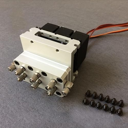 NexaPart RC-Zubehör 6Mpa Hydraulisches 1/2/3CH CNC-Großventil mit 10kg MG995 Standard-Servo-Ölrücklauf-Mittelposition for 1:14 1/12 RC-Bagger(3CH Valve) von NexaPart