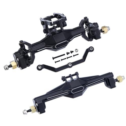 NexaPart RC-Zubehör Aluminium CNC-verbessertes Vorder- und Hinterportal-Achsen-Bausatz for 1/18 TRX4M TRX-4M K10 Bodenfreiheit und 5,5-mm-Upgrade-Teile(Front Rear Axle Set) von NexaPart